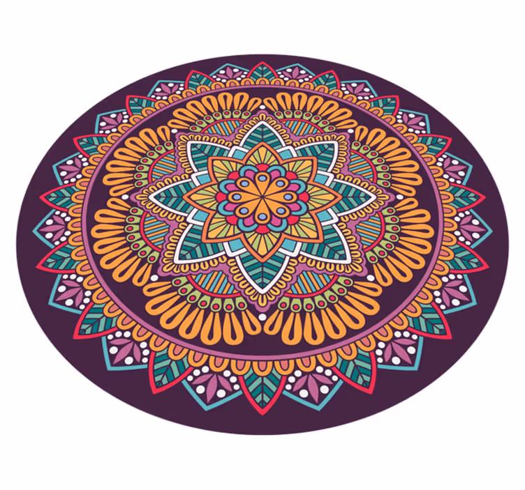 Abstrakt mandala blomst form vinyl teppe mandala - Tenstickers