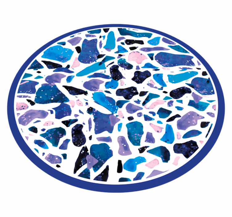 Blå mosaikkfliser design vinyl teppe hydraulisk - Tenstickers
