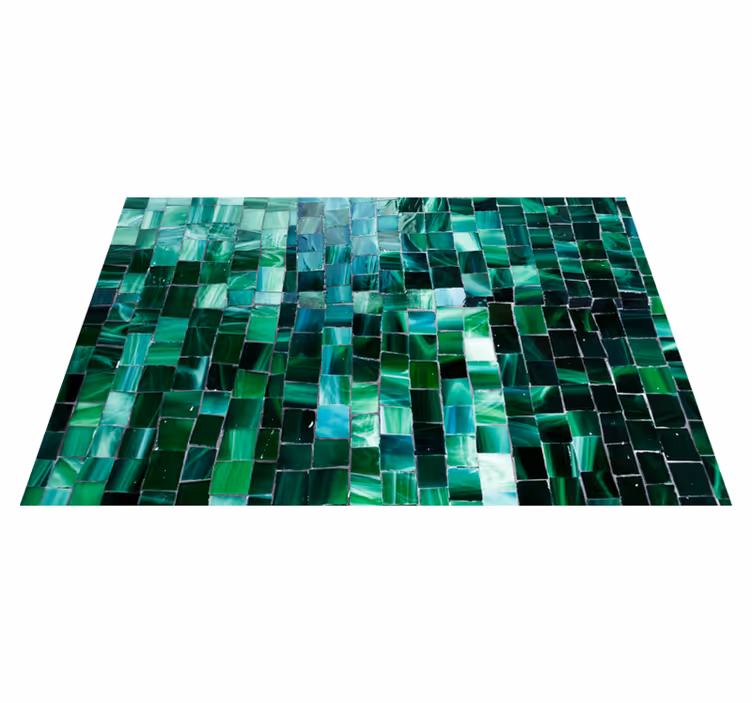 Gradient grønn mosaikkflis vinyl teppe hydraulisk - Tenstickers
