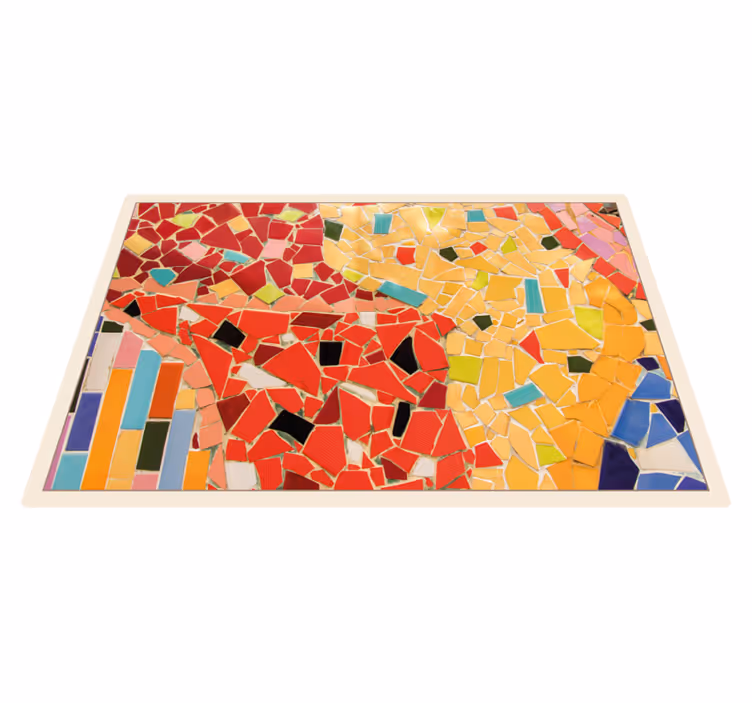 Livlig flislagt arrangement vinyl teppe mosaikk - Tenstickers