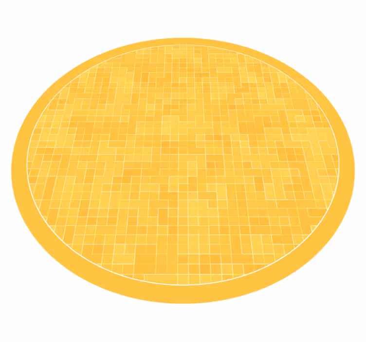 Gult mosaikkmønster vinyl teppe geometrisk - Tenstickers