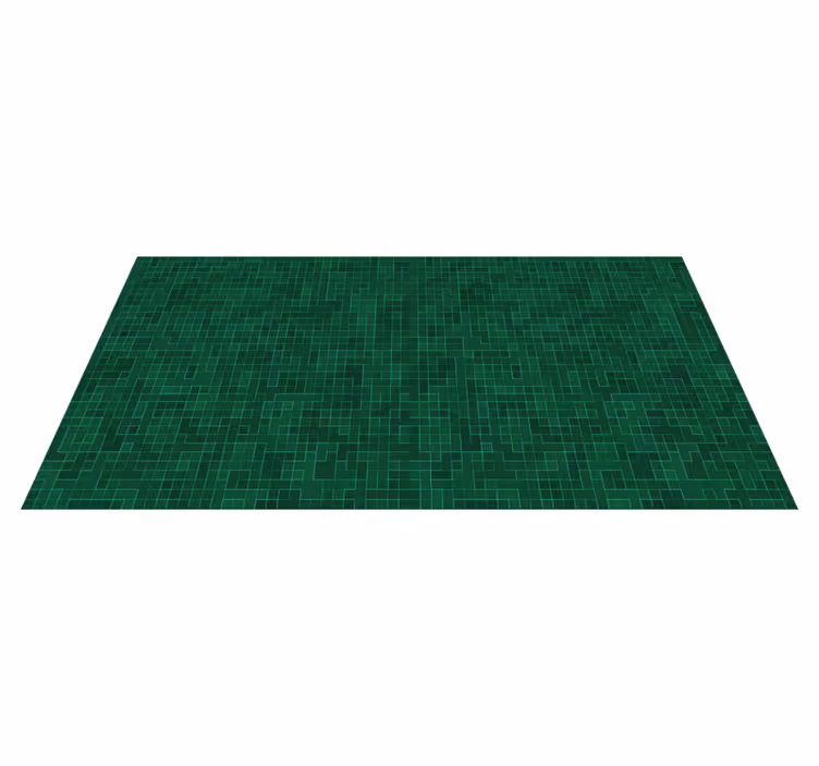 Abstrakt lysegrønn mosaikk vinyl teppe hydraulisk - Tenstickers