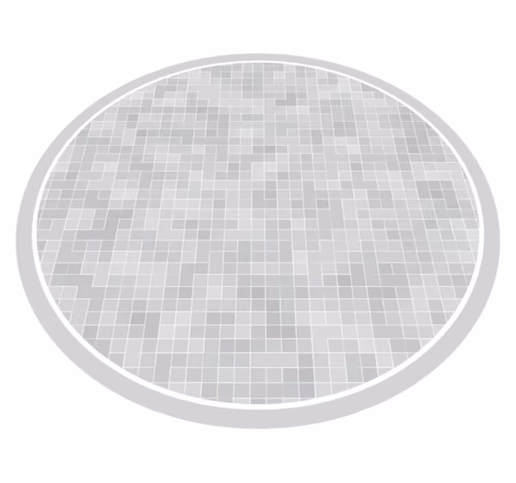 Hvit grå fliser mosaikk vinyl teppe hydraulisk - Tenstickers