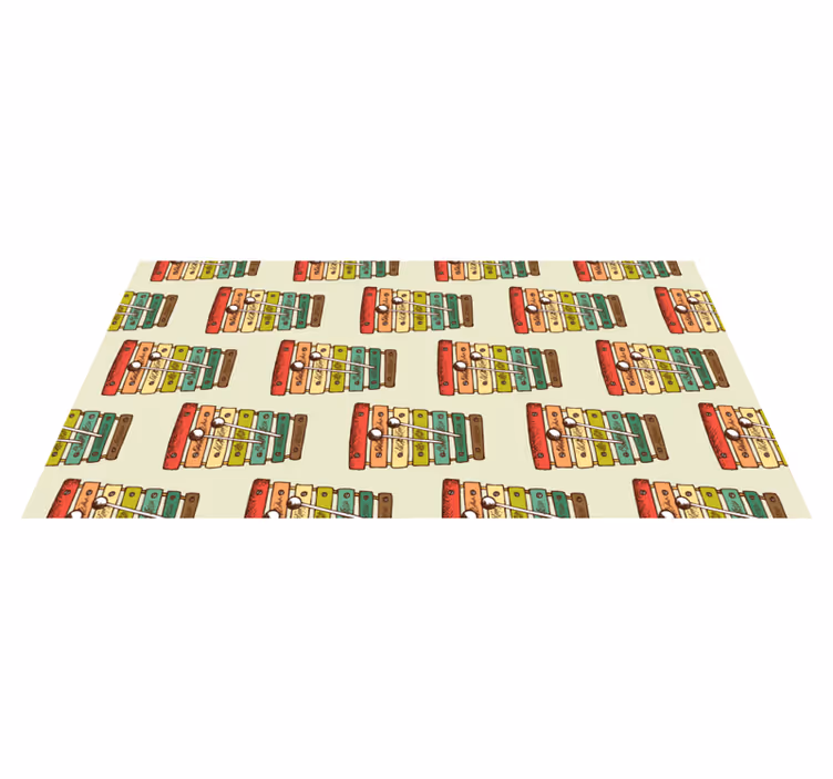 Fargerikt xylofonmønster vinyl teppe ungdom - Tenstickers