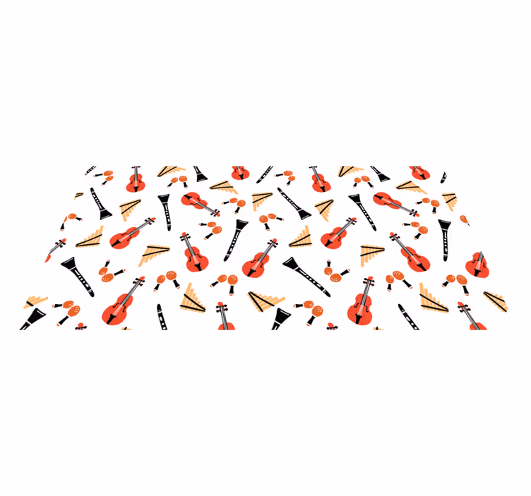 Mønster for musikkinstrumenter Vinyl teppe flere barn - Tenstickers