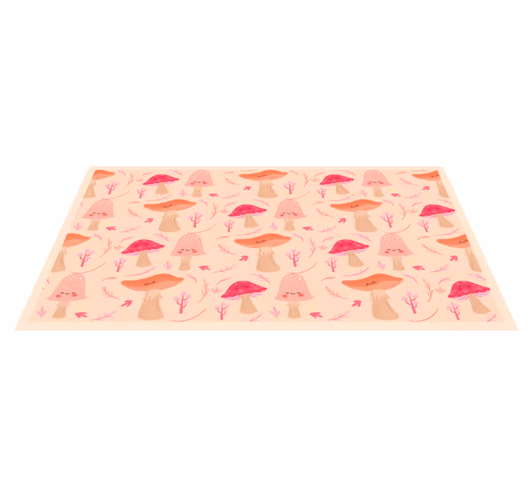 Glad klassisk sopp vinyl teppe blomster og planter - Tenstickers