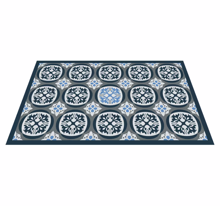 Elegante blomsterfliser vinyl teppe hydraulisk - Tenstickers