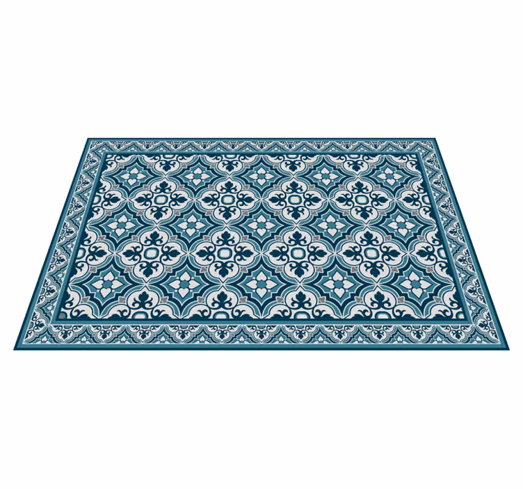 Elegant blått motiv vinyl teppe hydraulisk - Tenstickers