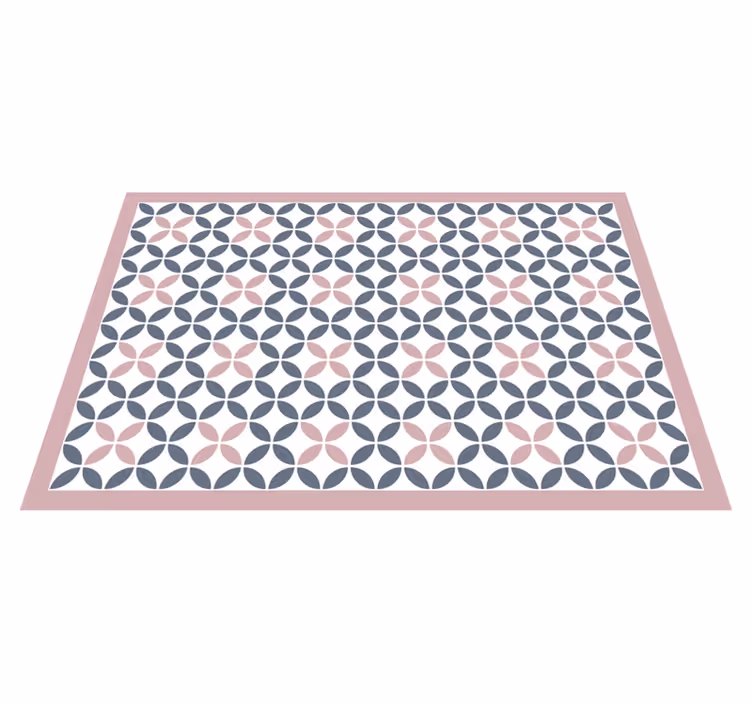 Rund beige og grå design vinyl teppe mosaikk - Tenstickers