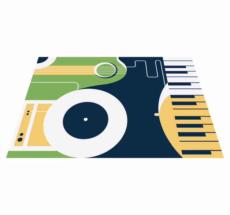 Motiv for musikkinstrumenter vinyl teppe rektangel - Tenstickers