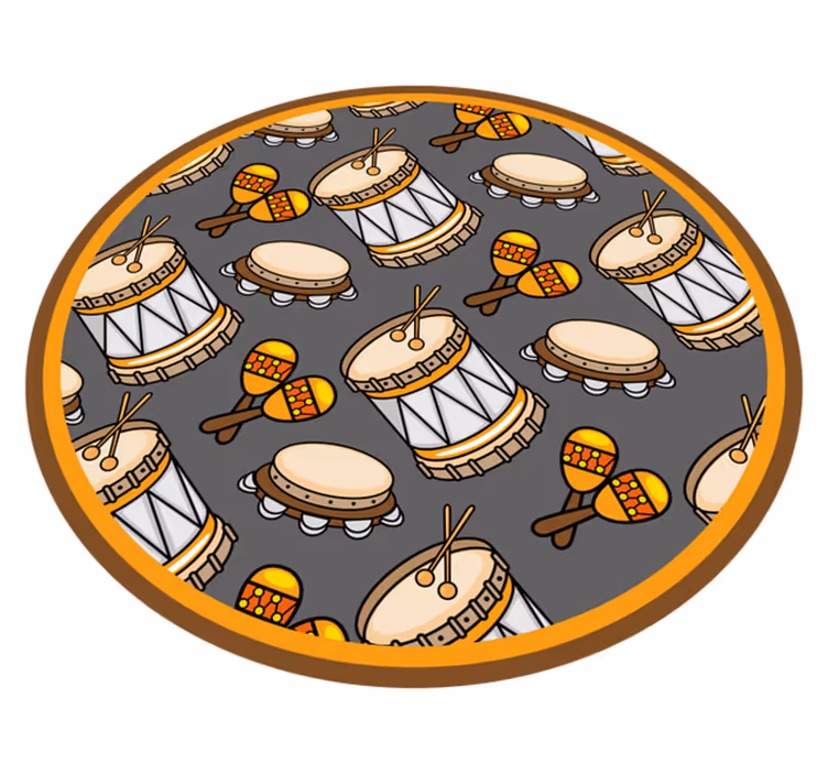 Trommemønsterspilling Vinyl teppe flere barn - Tenstickers