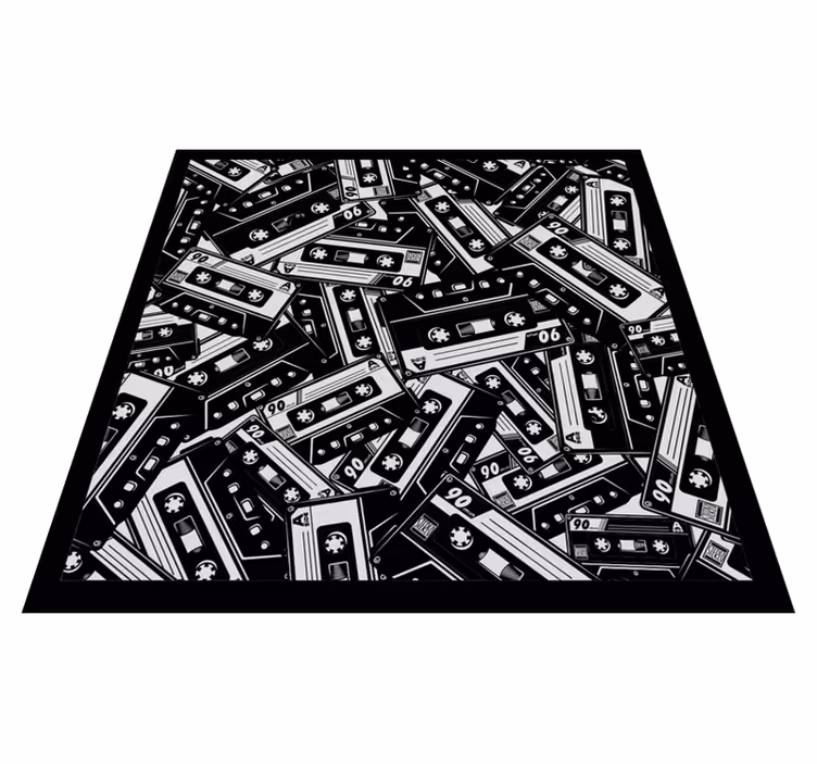 Kassettbåndmotiv vinyl teppe ungdom - Tenstickers