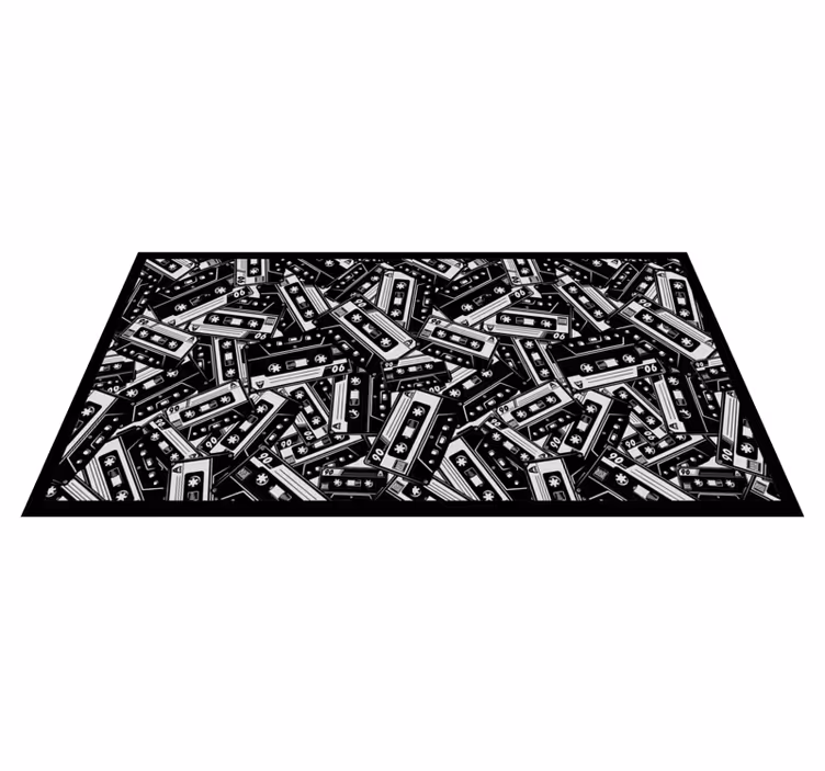 Retro kassettmønster vinyl teppe ungdom - Tenstickers