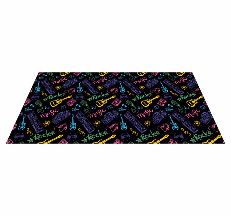 Rockemusikkmønster Vinyl teppe flere barn - Tenstickers