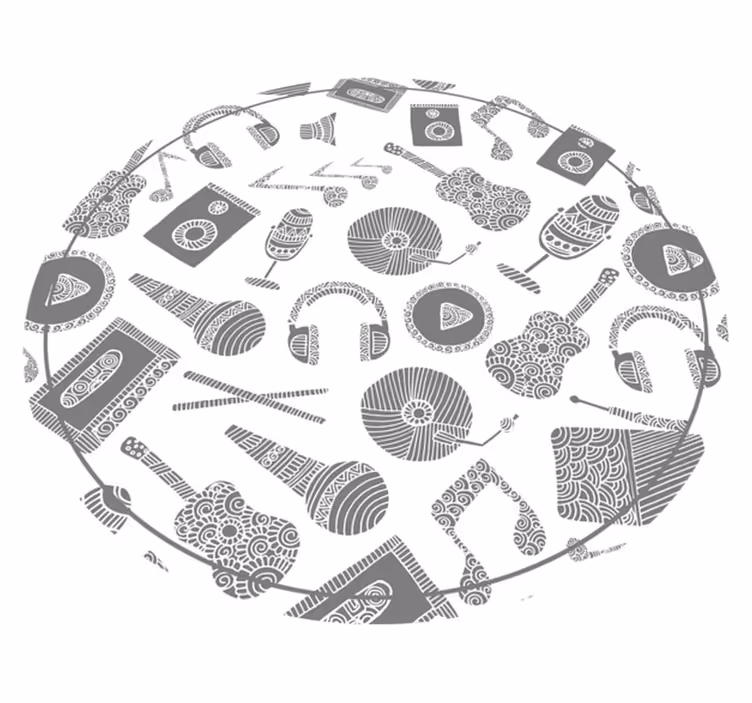 Mønstre for musikkinstrumenter Vinyl teppe flere barn - Tenstickers