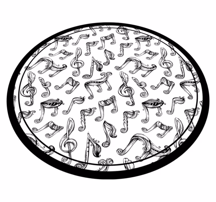Musikalsk notasjonsmønster vinyl teppe ungdom - Tenstickers