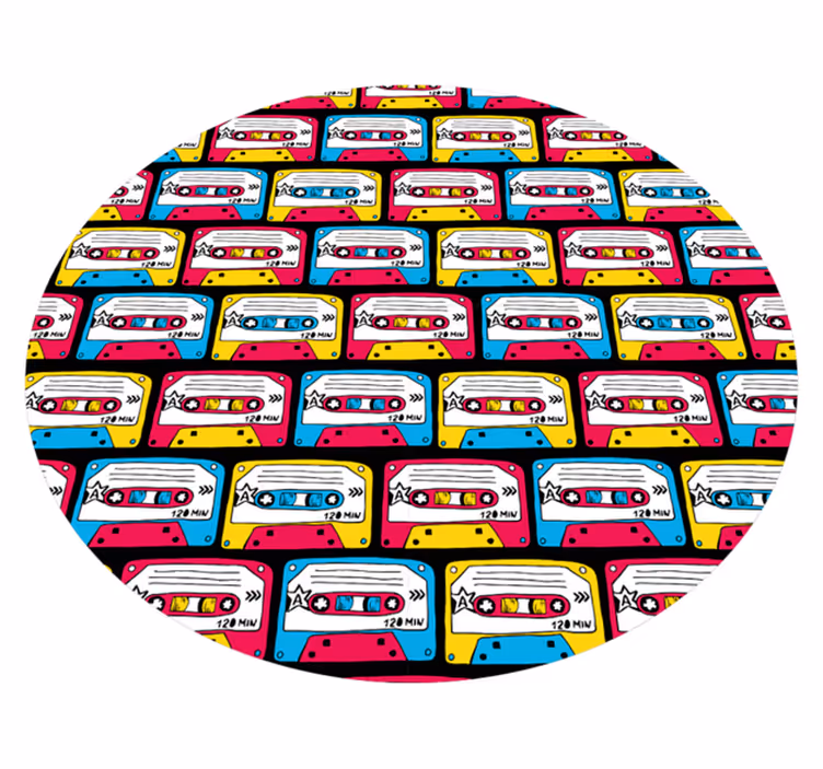 Vinyl teppe vintage livlige kassettbånd - Tenstickers