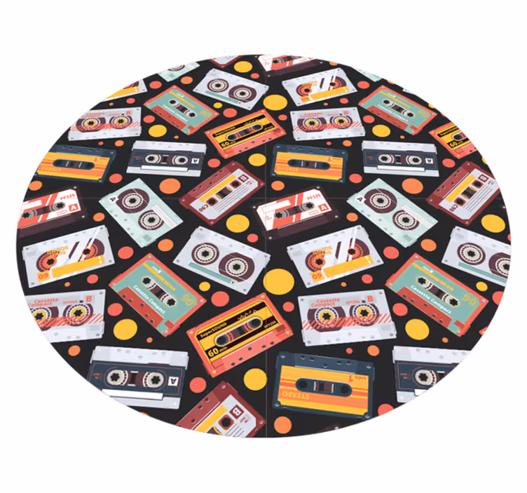 Cassette stil mønster vinyl teppe vintage - Tenstickers