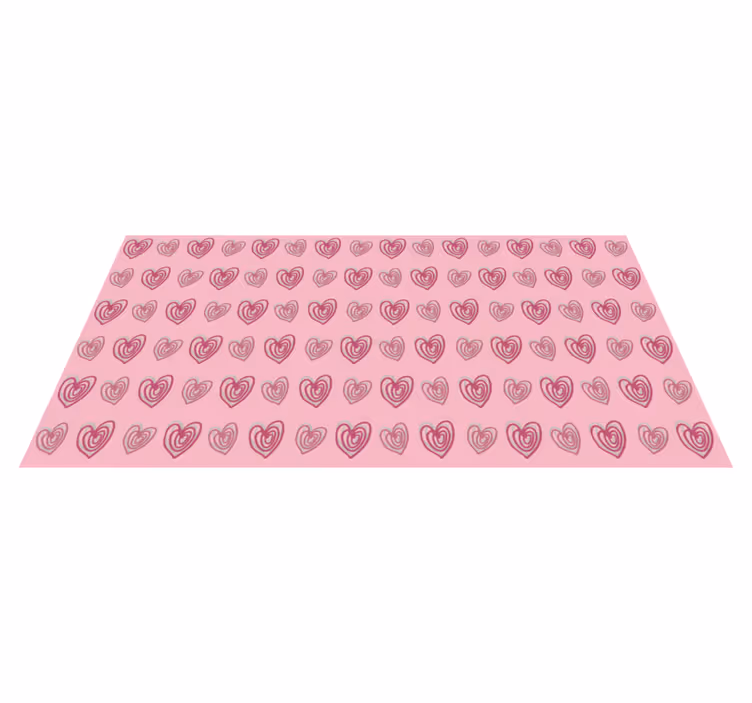 Vinyl teppe flere barn rosa mønster med hjerter - Tenstickers