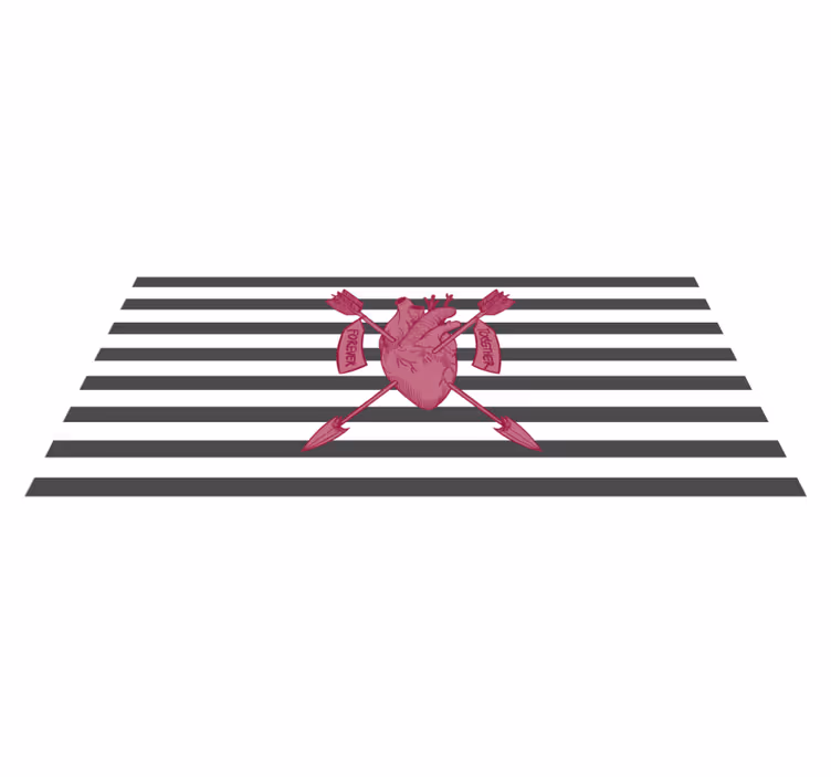 Forever together hjerte med piler vinylteppe - Tenstickers