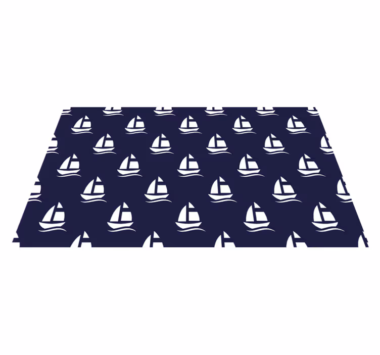 Seilbåtmønster Vinyl teppe flere barn - Tenstickers