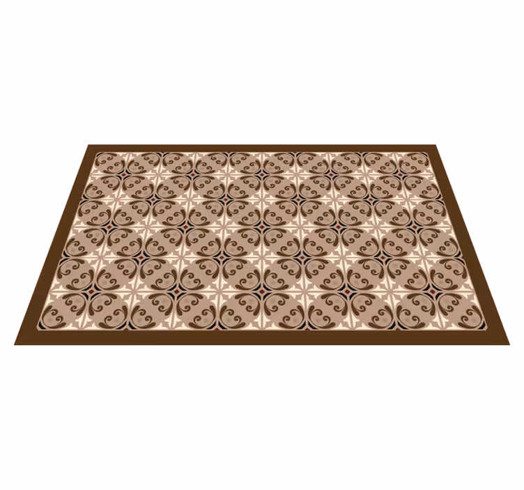 Brun vintage spansk bad vinyl teppe - Tenstickers