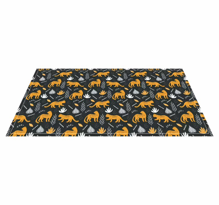 Leopardmønster blader vinyl teppe dyr - Tenstickers