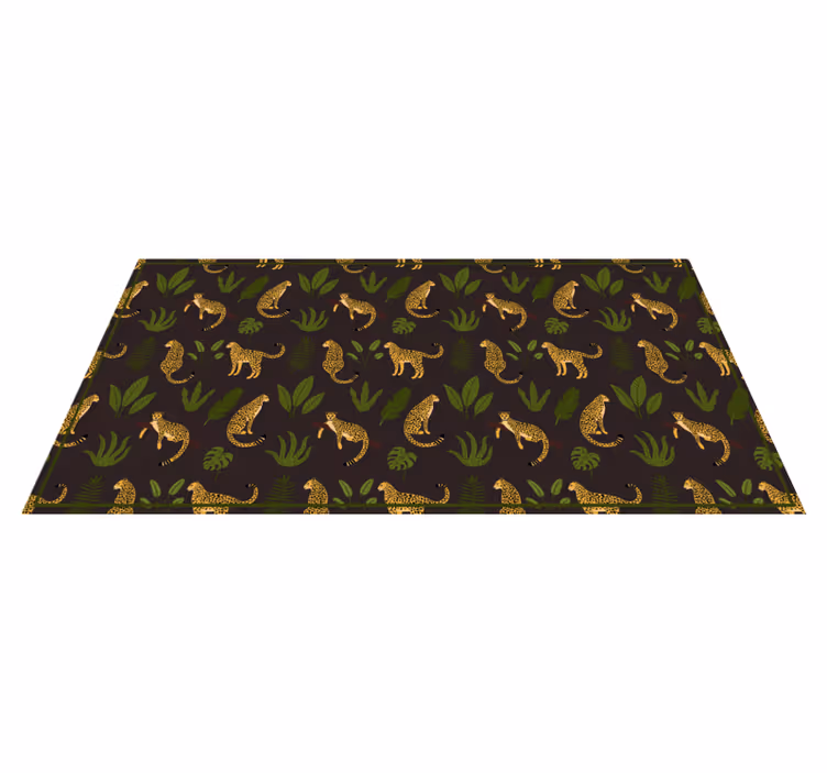 Leopardbladmønster vinyl teppe dyreavtrykk - Tenstickers