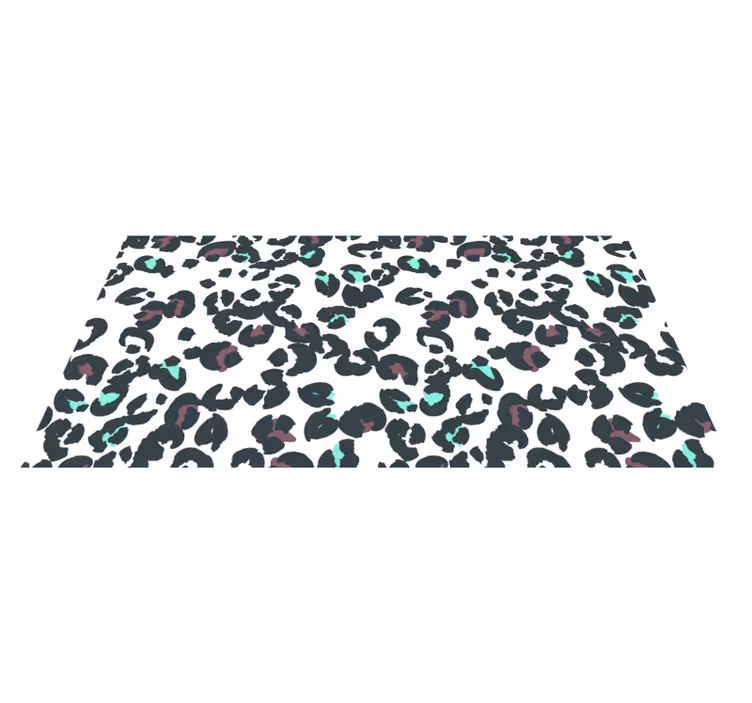 Snøleopards kunstneriske mønster vinyl teppe dyr - Tenstickers