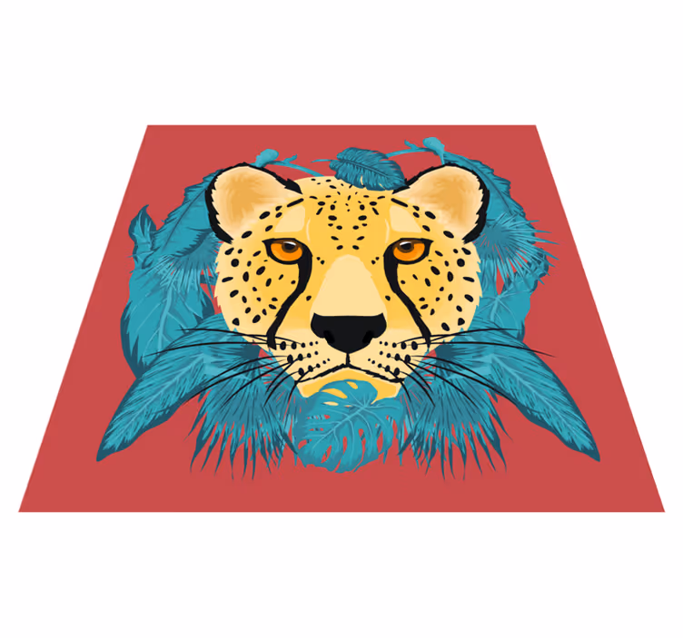 Portrett av villkatt vinyl teppe dyr - Tenstickers