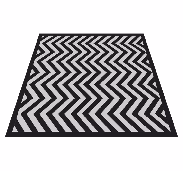 Vinyl teppe geometrisk svart og grå sikksakk - Tenstickers