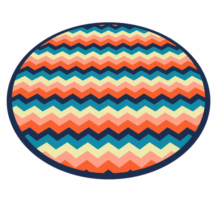 Fargerikt chevronmønster vinyl teppe geometrisk - Tenstickers