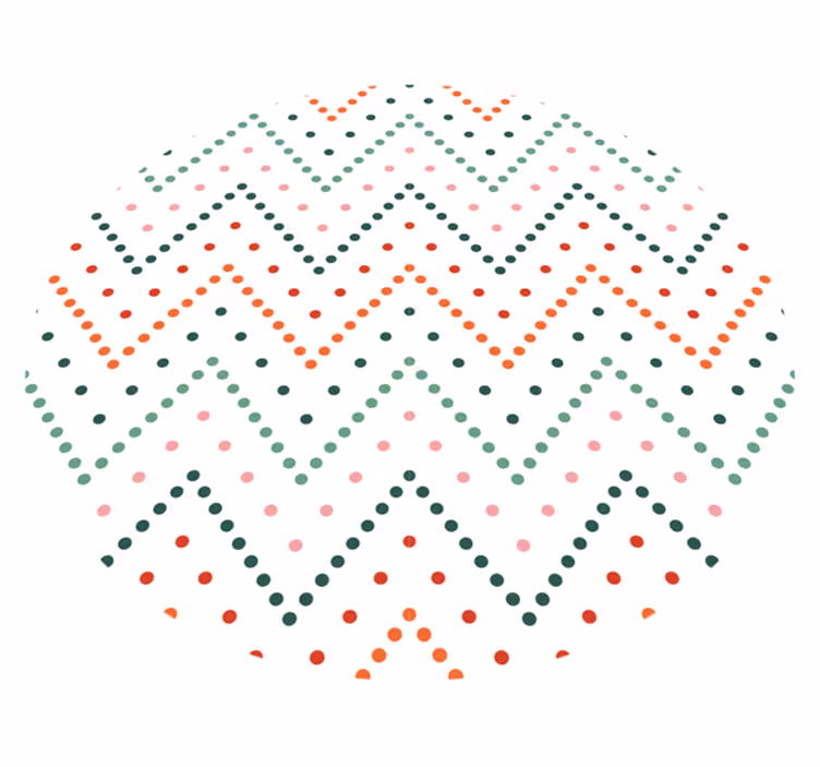 Vinyl teppe minimalistisk chevron fargerike prikker - Tenstickers