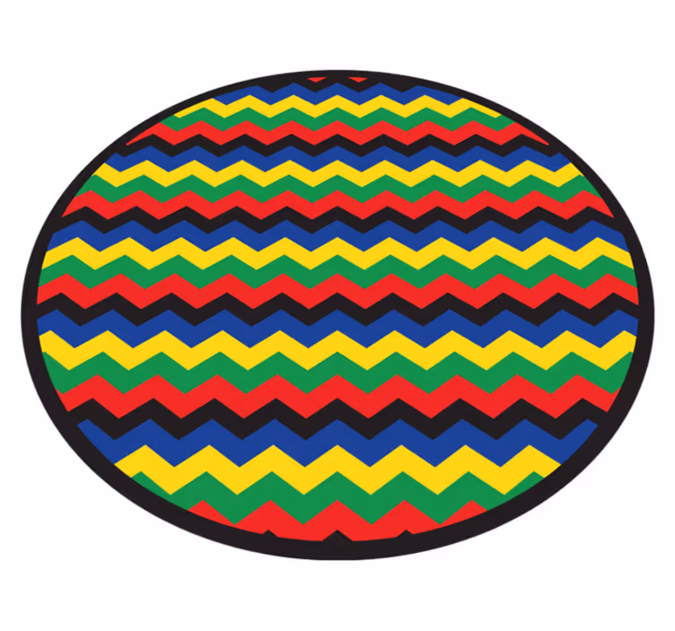 Fargerik zigzag stil vinyl teppe geometrisk - Tenstickers