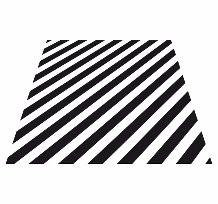 Diagonalt svart og hvitt mønster Vinyl teppe firkant - Tenstickers