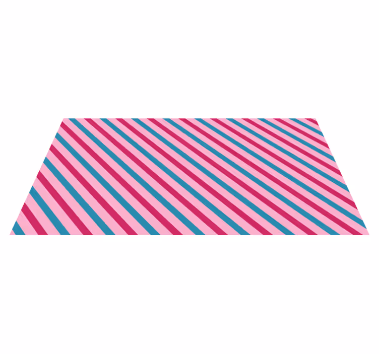 Vinyl teppe striper blå og rosa diagonaler - Tenstickers