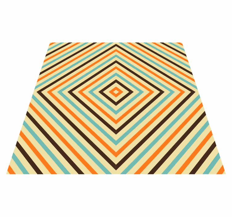 Diamantmønstrede linjer vinyl teppe geometrisk - Tenstickers