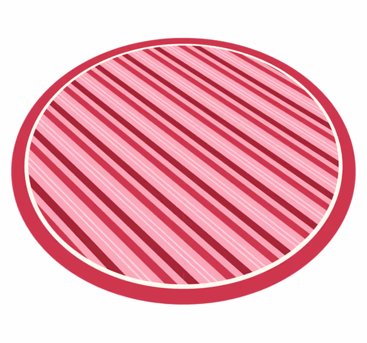 Diagonalt mønster vinyl teppe rund - Tenstickers