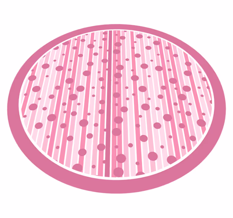 Rosa stripete prikker vinyl teppe baby - Tenstickers