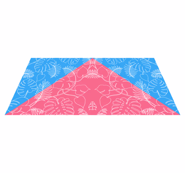 Tropisk bladidé vinyl teppe natur - Tenstickers