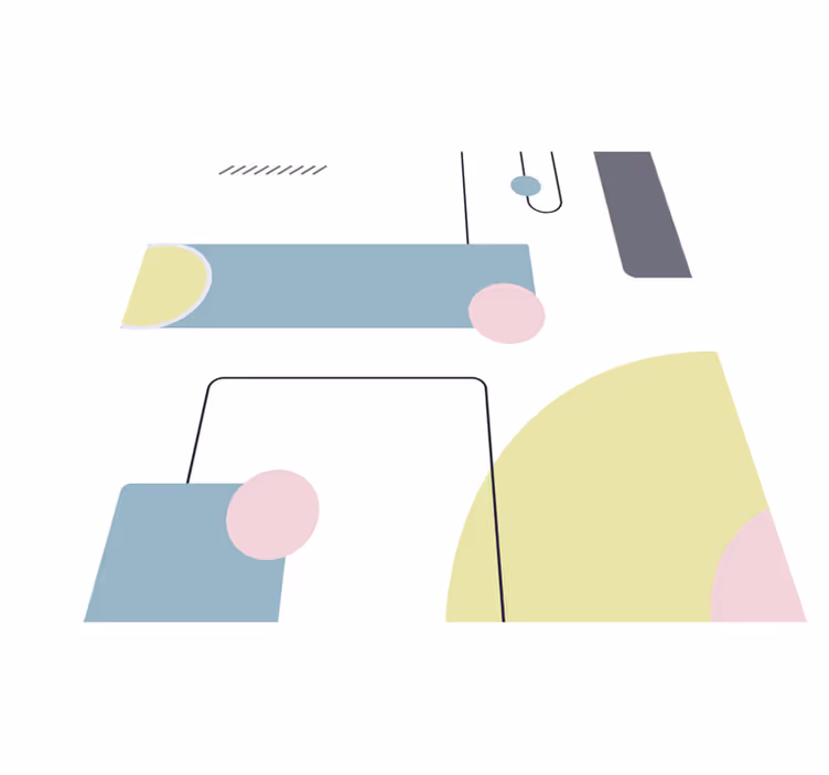 Pastell geometrisk bakgrunn Vinyl teppe firkant - Tenstickers