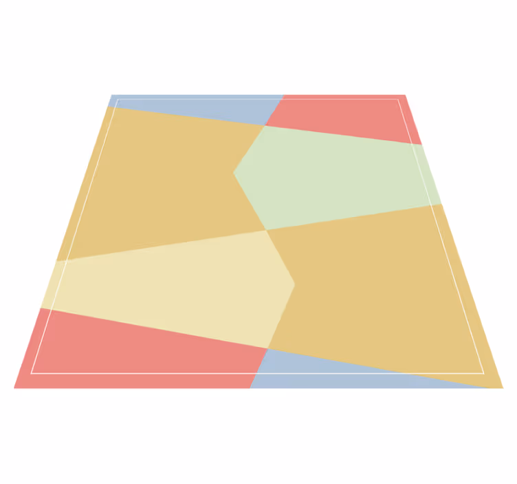Pastell geometrisk fargeblokk Vinyl teppe firkant - Tenstickers