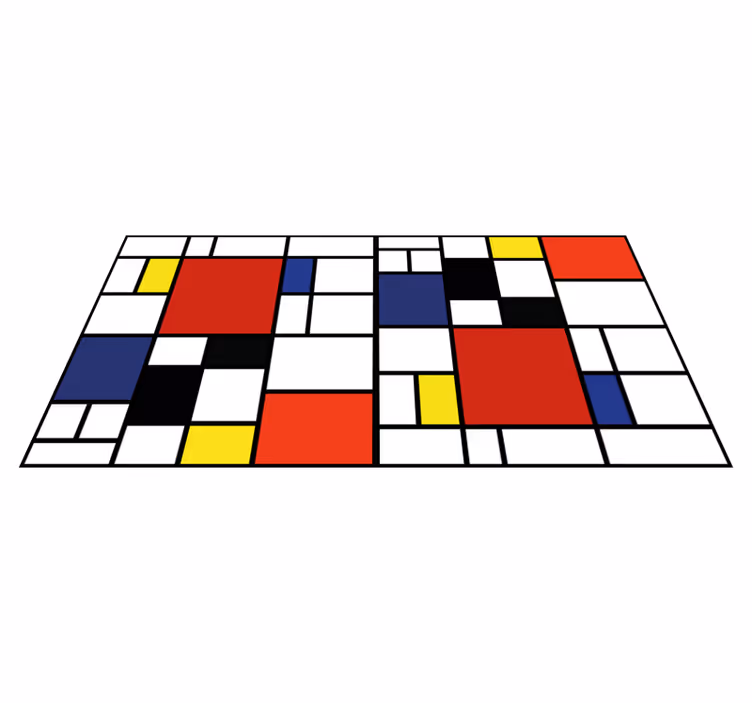 Fargeblokkmønster vinyl teppe moderne - Tenstickers