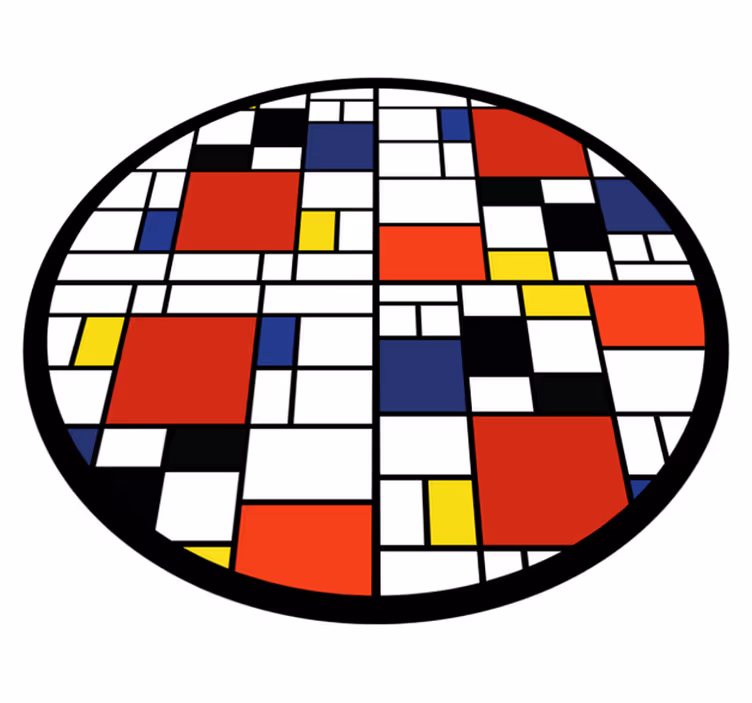 Vinyl teppe moderne fargeblokkdesign - Tenstickers