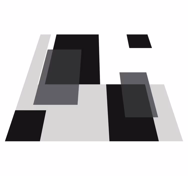 Abstrakt firkantet layout vinyl teppe moderne - Tenstickers