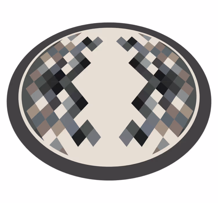 Topp og bunn elegante terninger vinyl teppe rund - Tenstickers
