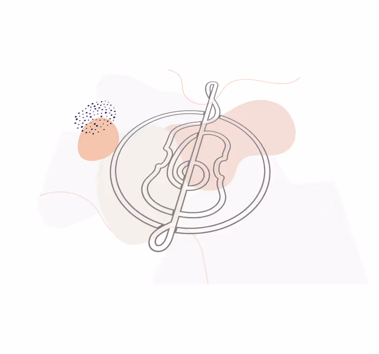 Omriss av musikalske noter vinyl teppe moderne - Tenstickers