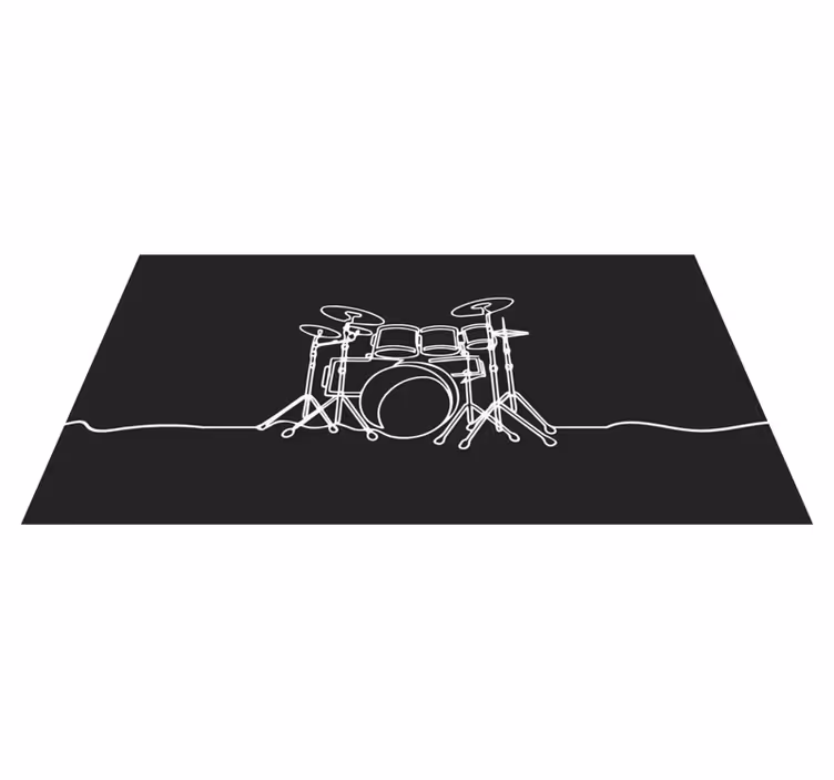 Trommesett silhuett vinyl teppe ungdom - Tenstickers