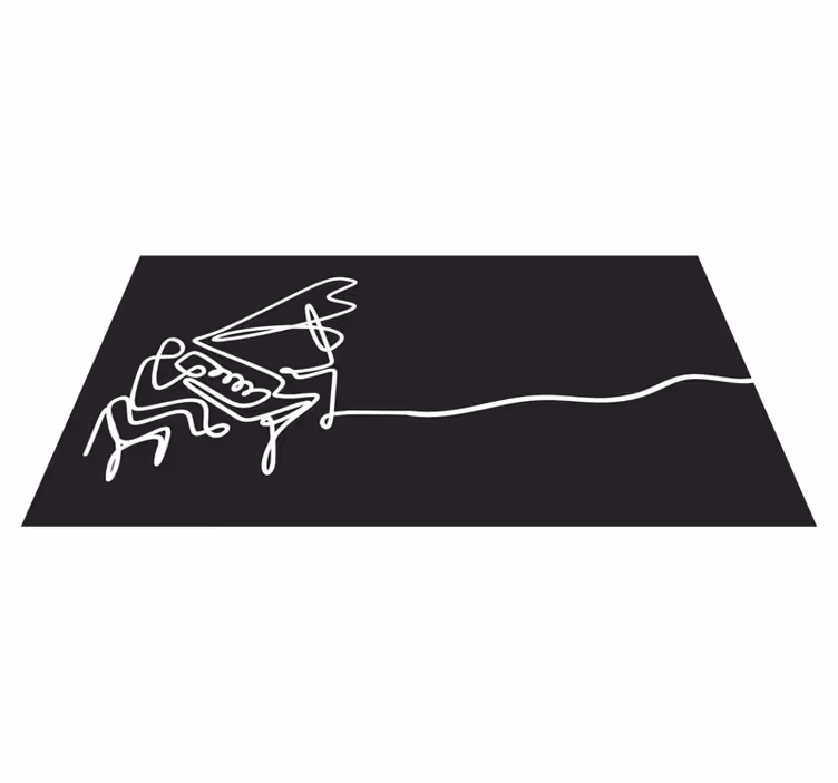 Piano linjekunst vinyl teppe moderne - Tenstickers