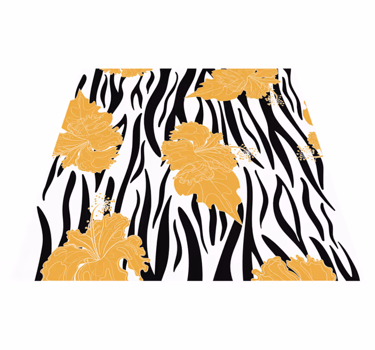 Vinyl teppe dyreavtrykk zebra jungelmønster - Tenstickers